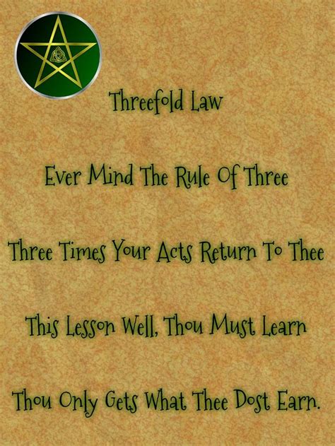 Wiccan threefold karmic law